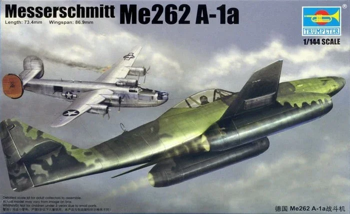 

Trumpeter 01319 1/144 German Messerschmit Me262 A-1a Fighter Plastic Assemble Airplane Model