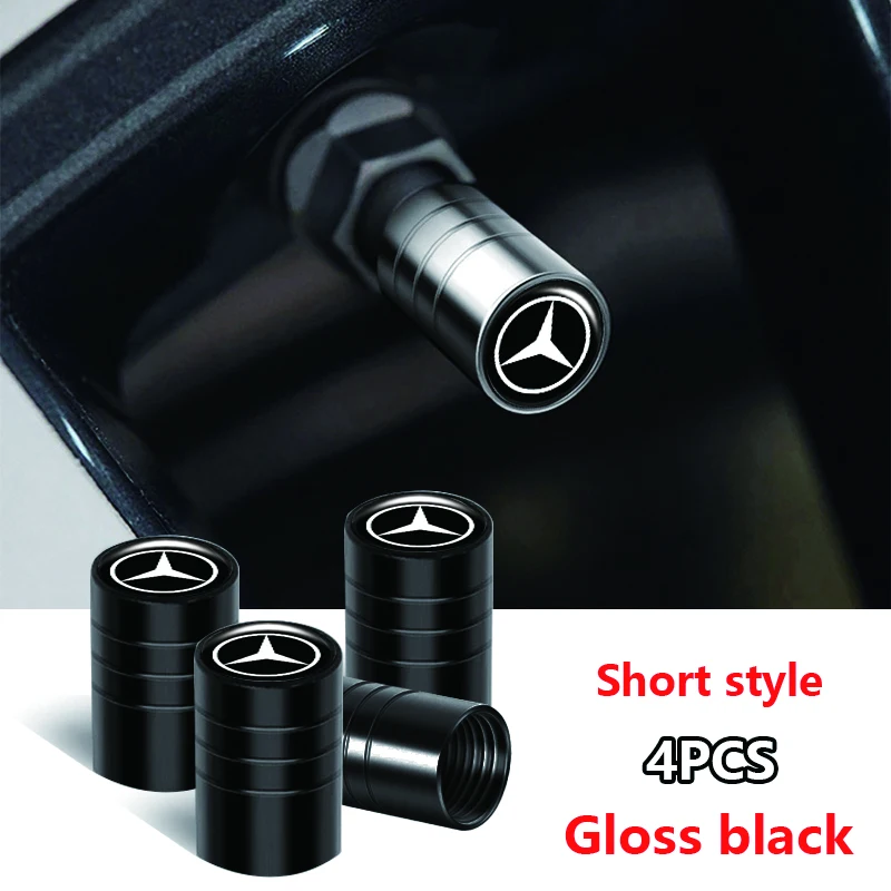 4 pezzi Car Styling Copri valvole pneumatici Auto Badge Tappi antipolvere per Mercedes benz W203 W204 W205 W210 W211 W212 W463 W464 W164 W176 CLA