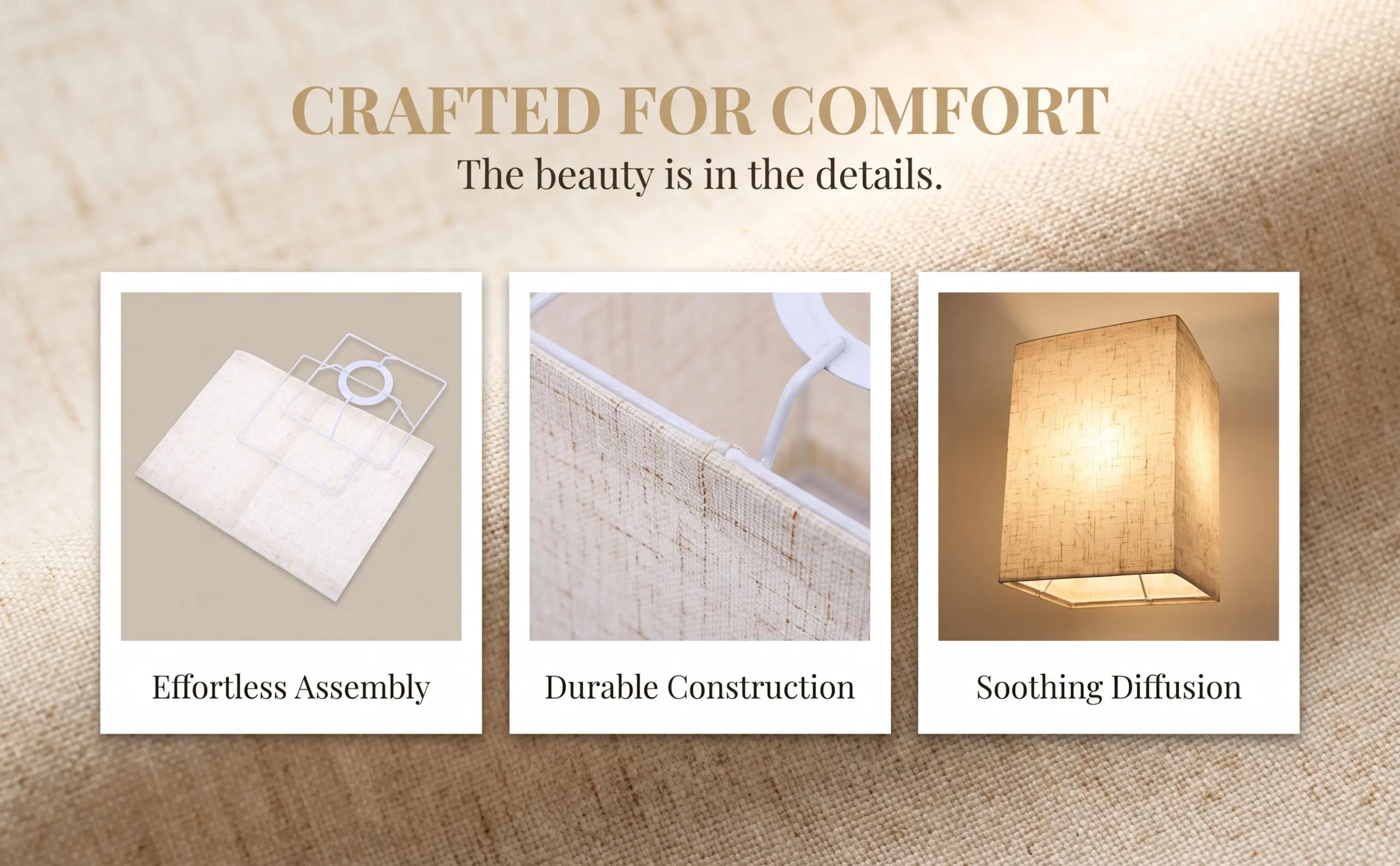 Detachable Square Lamp Shade Made of High-Grade Cloth for Table Desk Lamps Warm Light Diffuser Living Room Bedroom Decorative