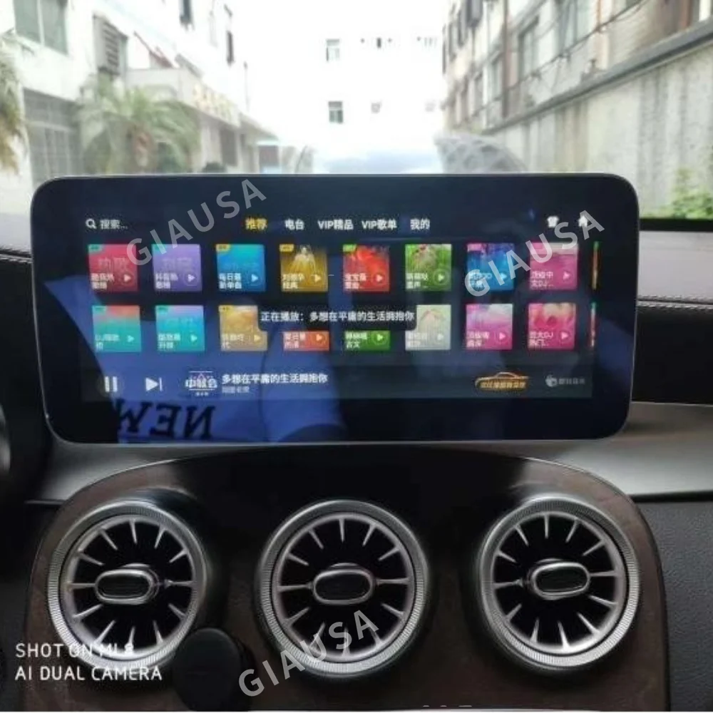 12.3 นิ้ว QLED รถวิทยุ CarPlay Android 14 สําหรับ Mercedes Benz GLC C Class 2015-2019 เครื่องเล่นมัลติมีเดีย GPS Navigation HEAD UNIT