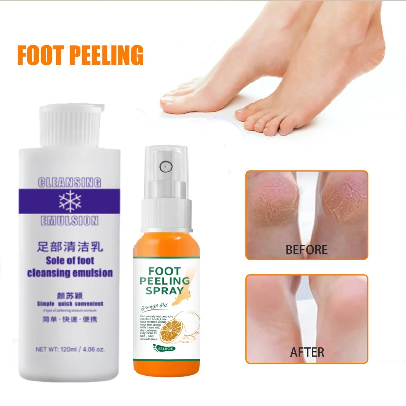 120ml Foot Exfoliator Softener 6 Seconds Remove Dead Skin & Calluses Foot Mask Anti-Cracked Heel Enhancer Nail Pedicure Kit