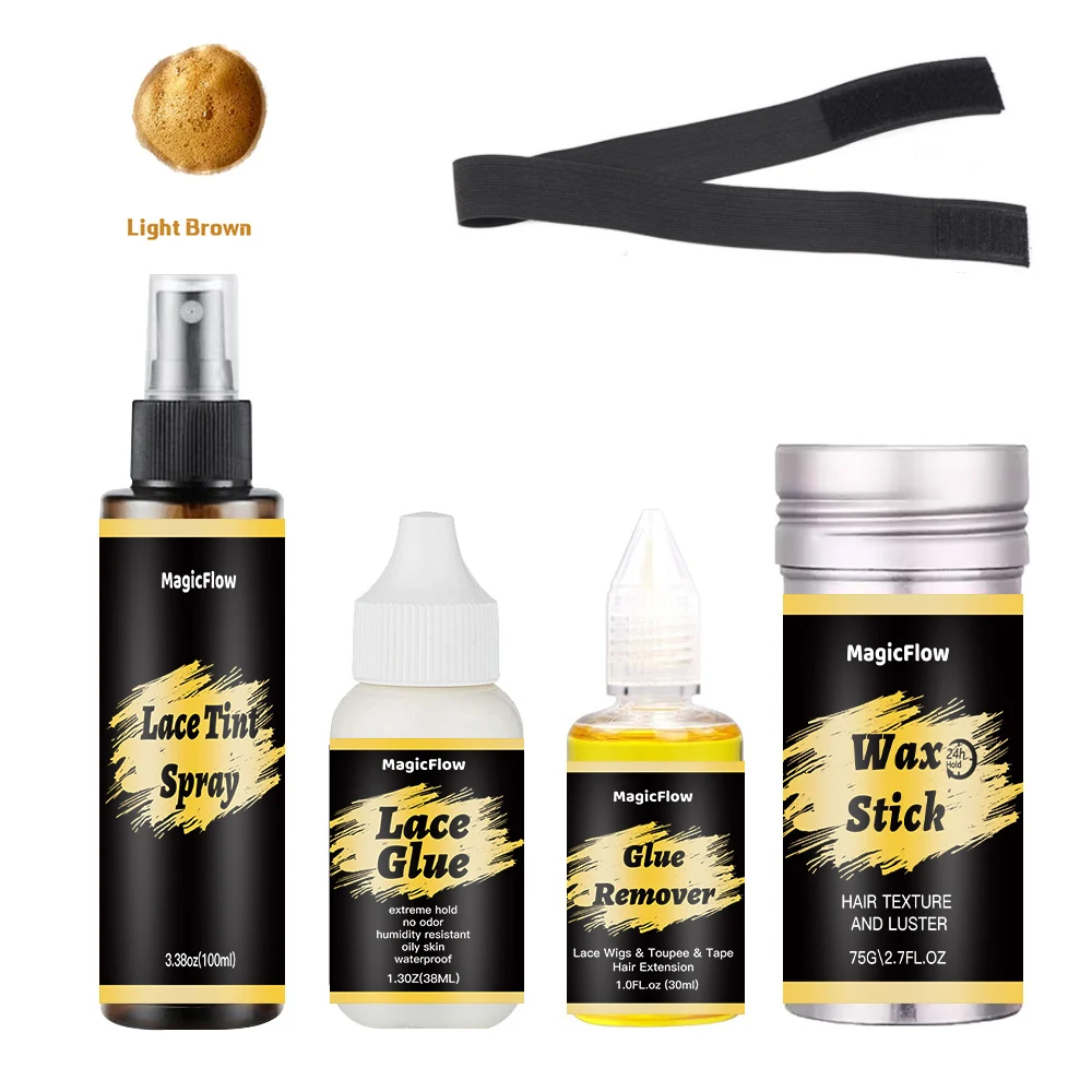 Lace Glue Waterproof For Lace Front Wig + Plant Glue Remover + Hair Wax Stick + Lace Tint Spray