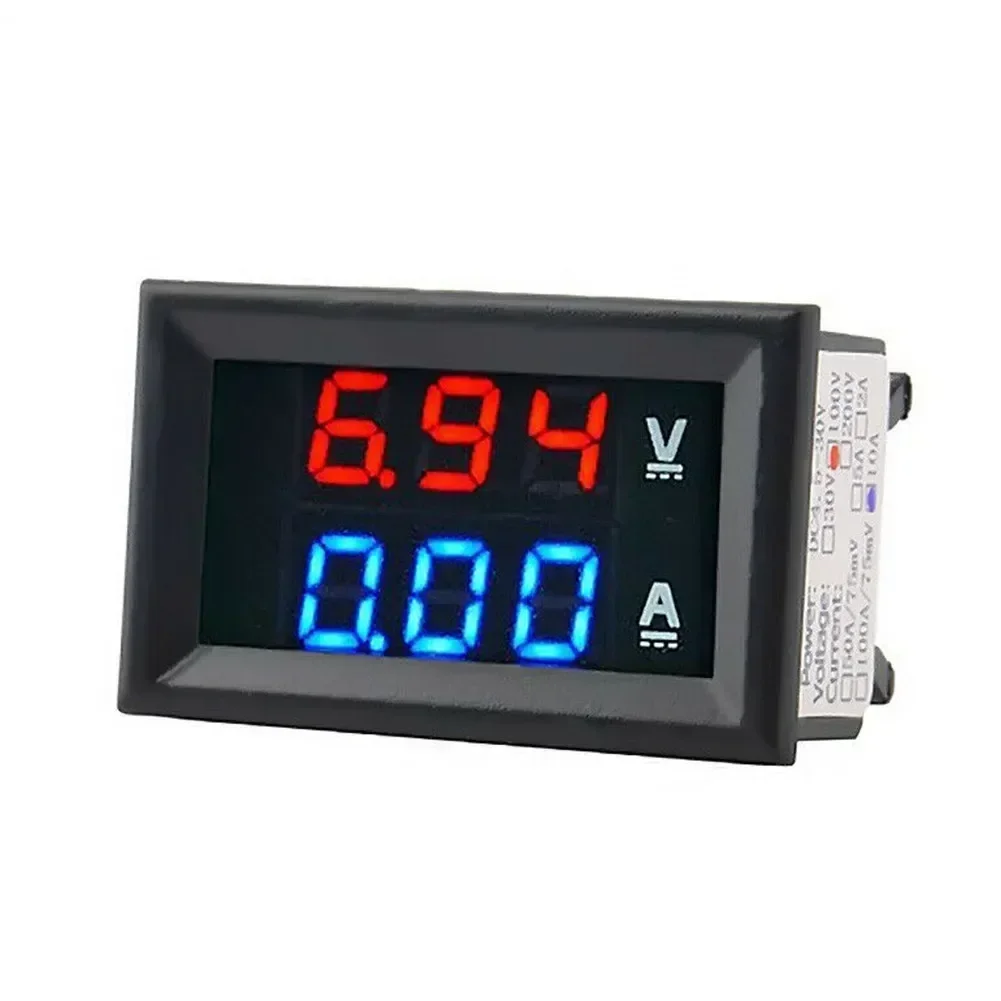 Dual LED Digital DC 100V 10A Voltmeter Ammeter Voltage Current and Power Meter Two color LED Display Two in Function