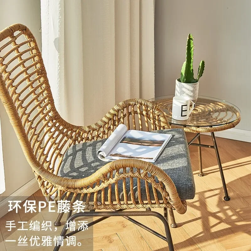 Outdoor Table Rattan Chairs Outdoor Furniture Outdoor Balconies Nordic Leisure Table and Chair Garden Rattan Furniture