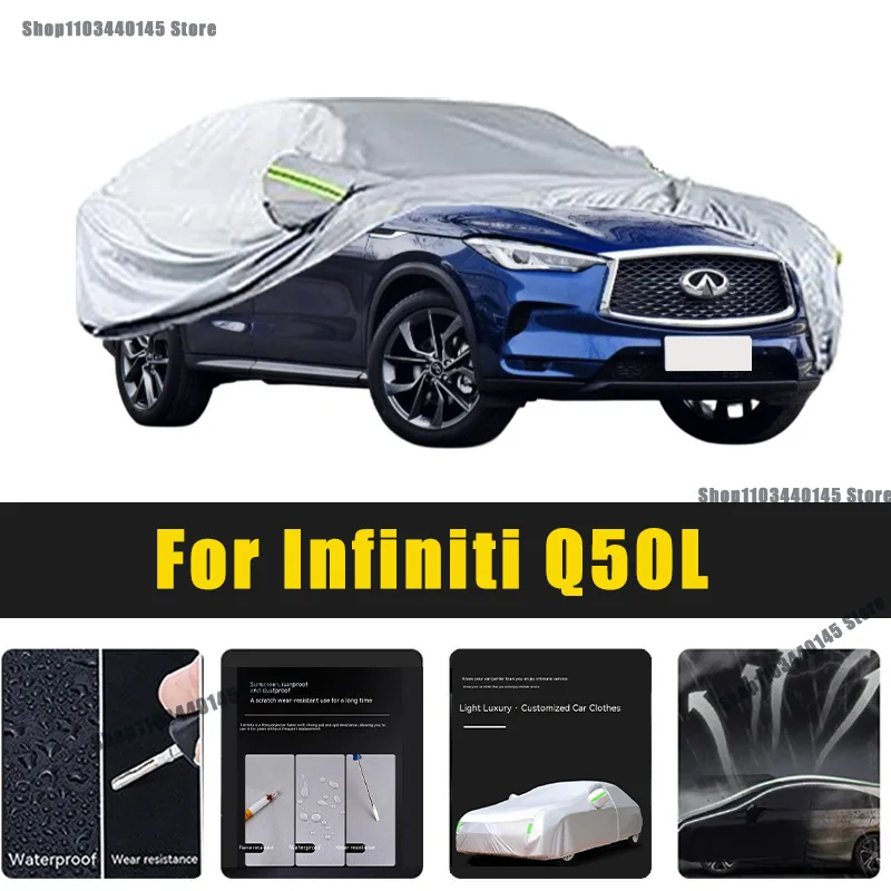 

Full Car Covers Outdoor Sun UV Protection Dust Rain Snow Oxford cover Protective For Infiniti Q50L Accessories