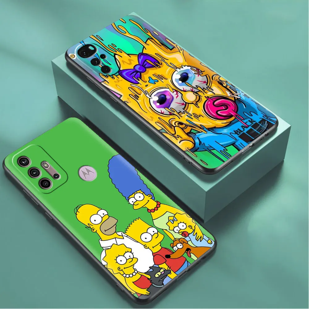 The Simpsons Case For Motorola G60 G52 G30 G22 G51 G53 G31 G60s G200 G32 Edge 20 G50 Black Soft Phone Covers