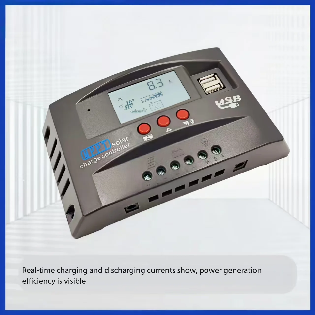 MPPT Solar Controller 30-100A Photovoltaic Charger LED Smart Controller