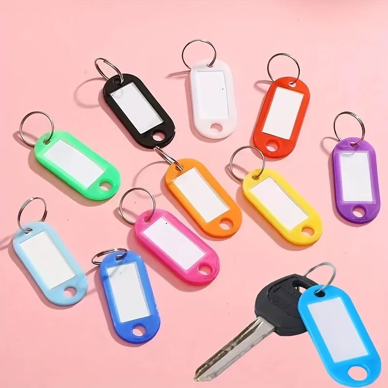 68 pcs Blank Luggage Tags, Clear Information Display, Travel Luggage ID Hotel Room Number Tags, Random Color Assortment