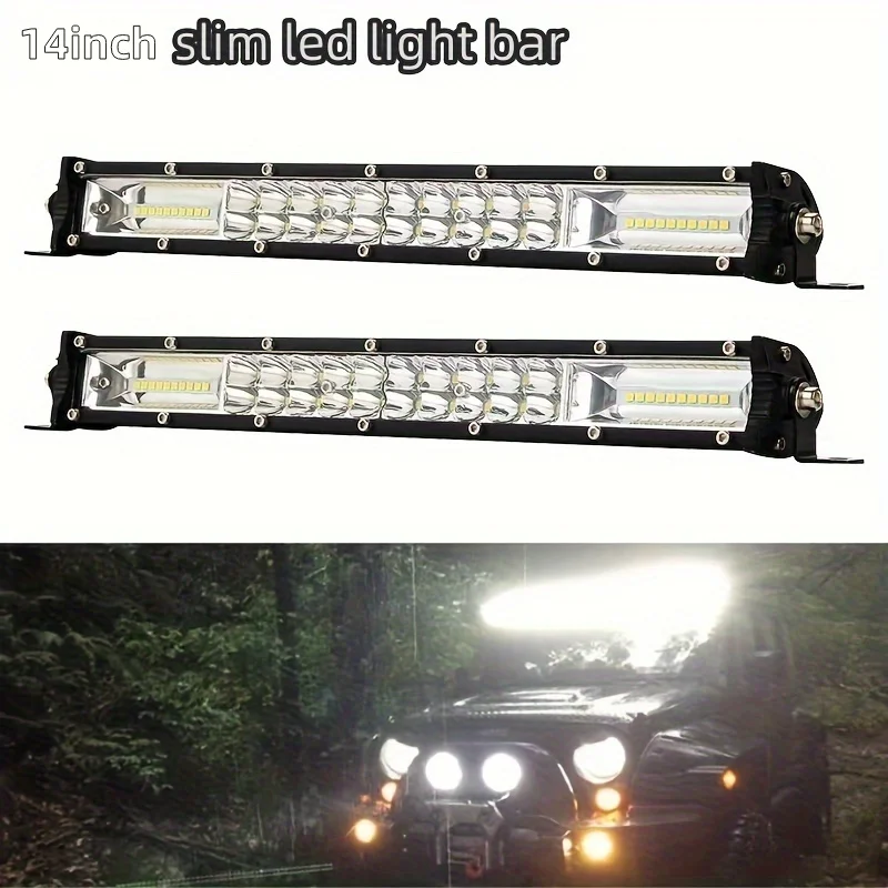 

14-дюймовая тонкая светодиодная панель, двухрядный, чистого белого цвета, внедорожный фонарь, светодиодный рабочий фонарь, лампа на крыше, бампер, внедорожный фонарь для грузовиков 4x4