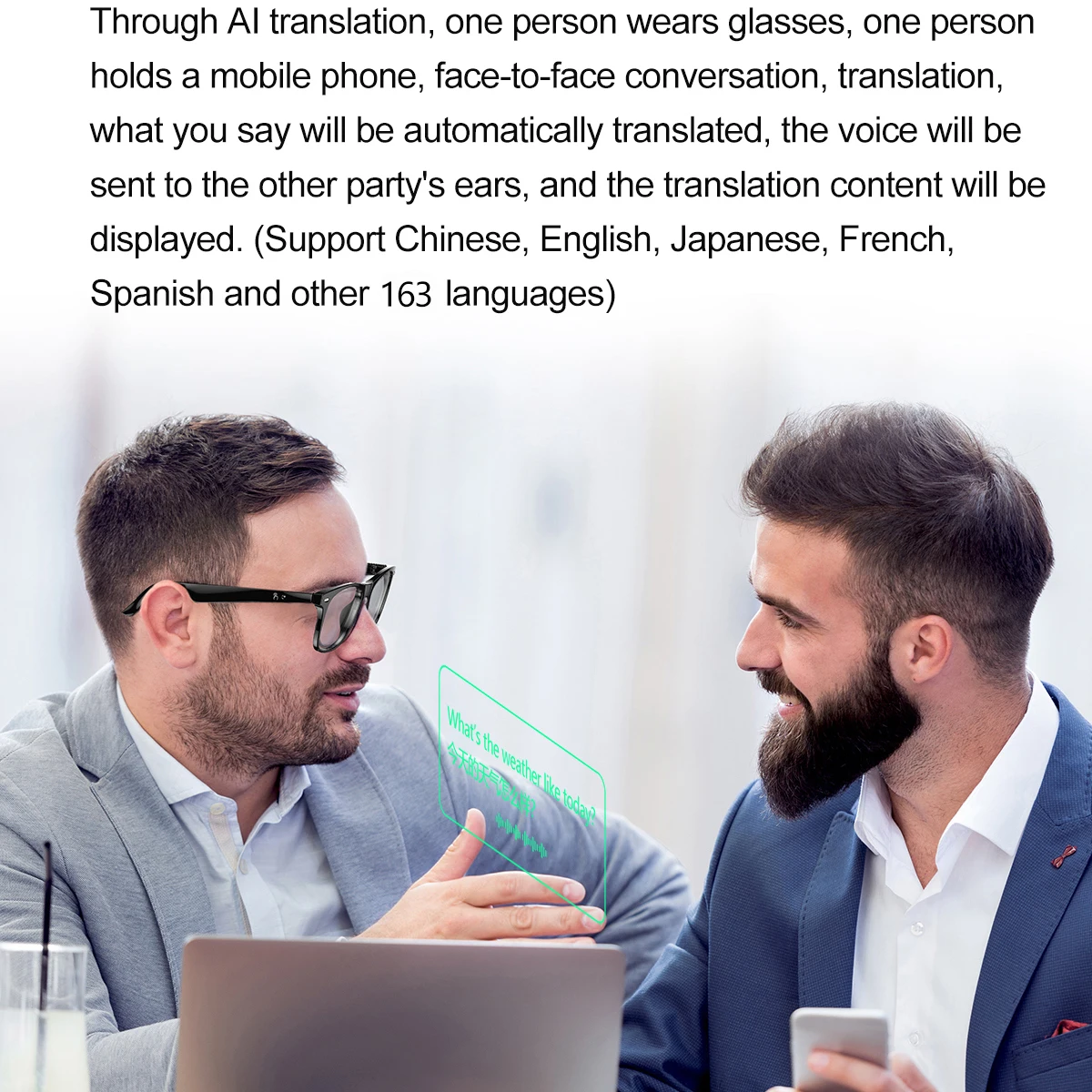 AI ترجمة ذكي نظارات الأسنان الزرقاء HD دعوة للماء النظارات الذكية مساعد صوت الموسيقى المضادة للضوء الأزرق النظارات الشمسية