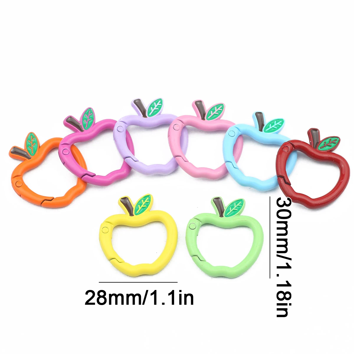 1 stks 28*30mm Metallic ijzer Geel Kleur Apple Vorm gesp Voor Sieraden Maken Charms Armband Ketting sleutelhanger DIY Accessoires