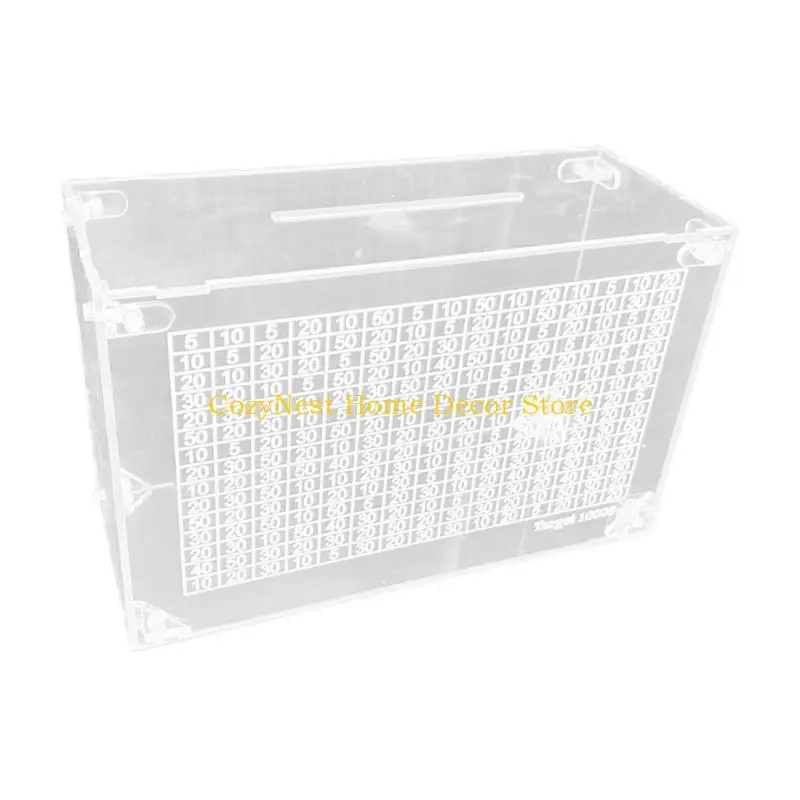 92MF Acrylic Money Box Piggy Banks Planning Tool with Number For Home Saving Tracking