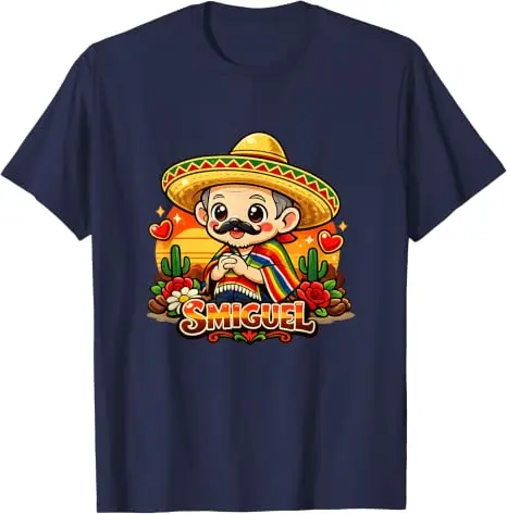 Smiguel Mexikanisches Sombrero T-Shirt Y2k Humor Lebendige Kunst Lustiges Mexikanisches Kultur-Mashup T-Shirt Niedliche Festival-Partykleidung Neuartiges Geschenk – Detail 15