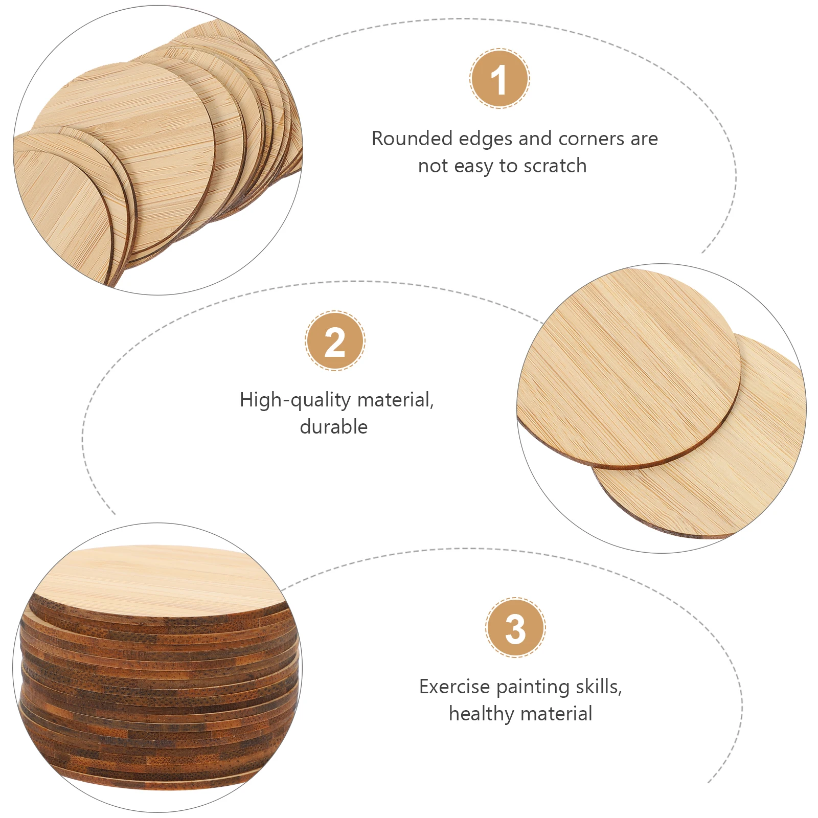 

20pcs Bamboo Slices 8cm Unfinished Round DIY Painting Pieces Kids Art Craft Materials Safe Premium Quality