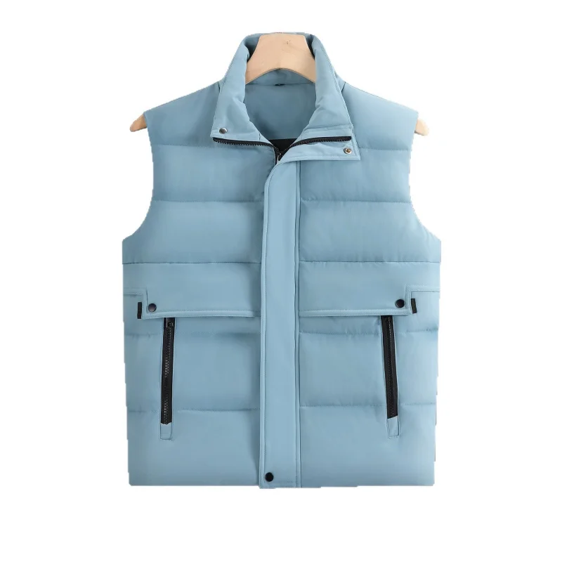 Minsu 2025 New Men's Cotton Vest Jacket New Winter Sleeveless Cotton Coat Warm