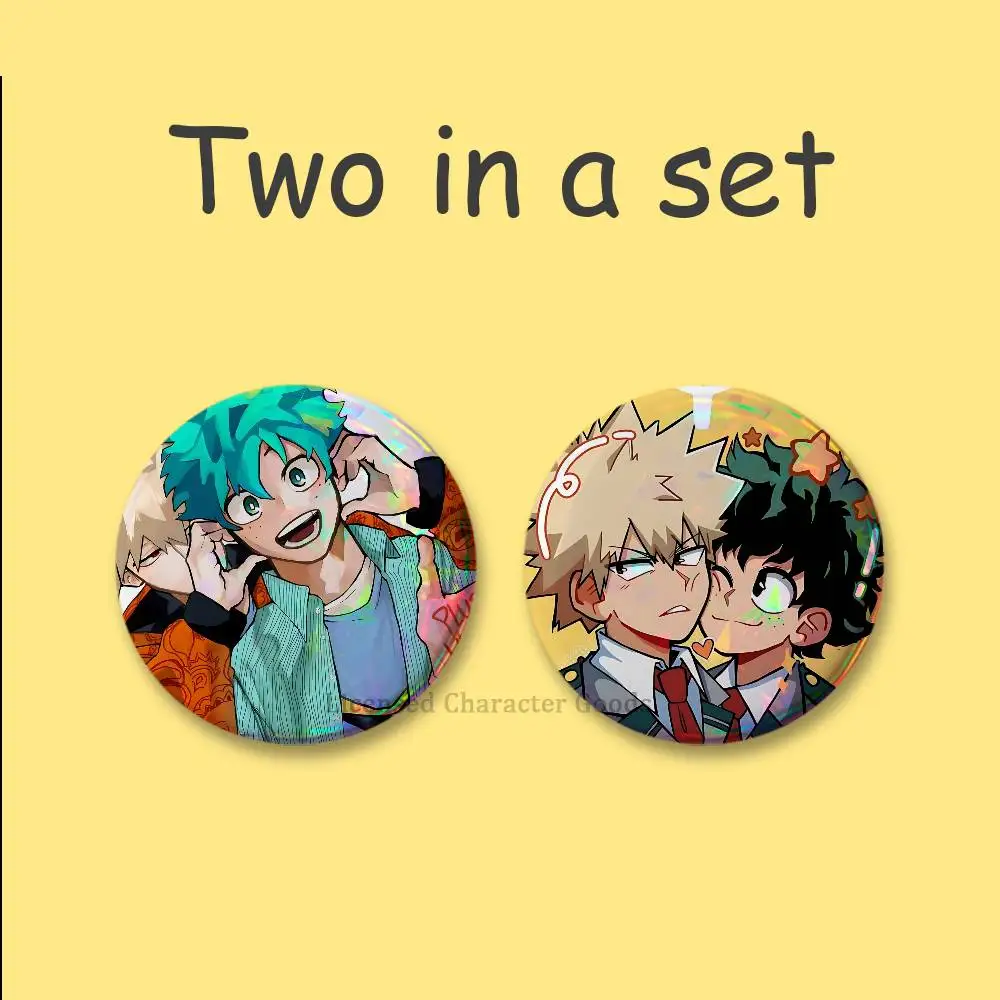 B-BakuDekuS Abzeichen, 25, 32, 44, 58, 75 mm, rund, Cosplay-Pin, Rucksack-Dekoration, zum Sammeln von Geschenken, Brosche, 2-teiliges Set – Detail 11