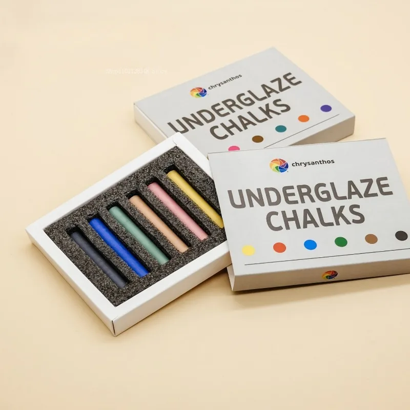 Ceramic Underglaze Chalk High Temperature Pencil Pigment DIY Crockery Underglaze Pigment Embryo Coloring Ceramic Dye 6-color Set