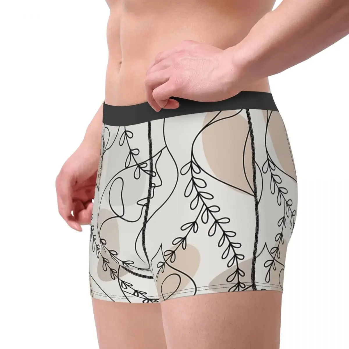 Line Art Face Patten Pastel Underpants Homme Panties Man Underwear Comfortable Shorts Boxer Briefs