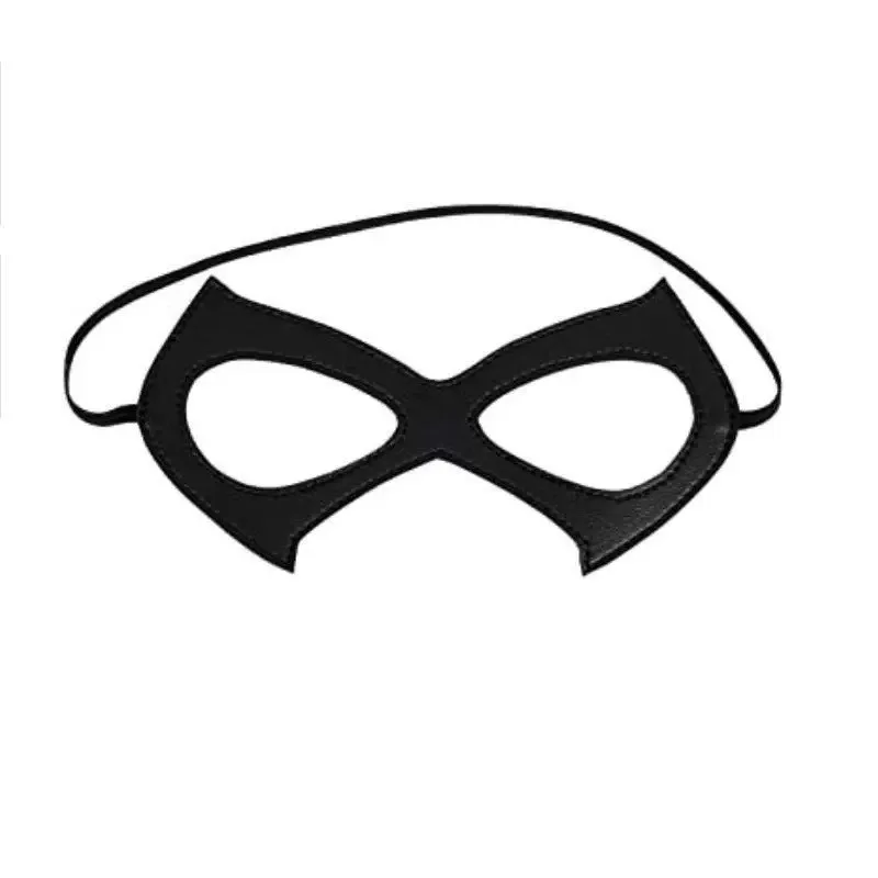 قناع قطة من جلد البولي يوريثان باللون الأسود على الطراز القوطي الشرير مثير للنساء ملحقات تنكرية للهالوين