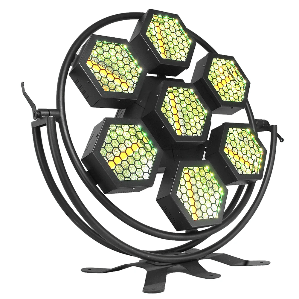 

7LED RGB Stage Retro Lights DMX DJ Nightclub Disco Stage Effect Round COB Blinder Par Light for Events Concert Wedding
