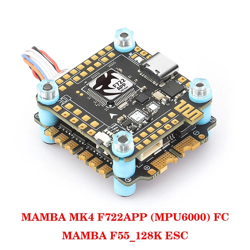 DIATONE MAMBA MK4 F722 APP Flight Controller MPU6000 W/ BLHeli_32 F45/F55/F65_128K 4in1 ESC Dshot 300/600/1200 for RC FPV Drone