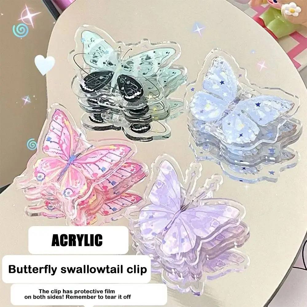 Squisito acrilico PP acrilico Clip di cancelleria Farfalla Test Paper Clip Ins Style Memo Holder