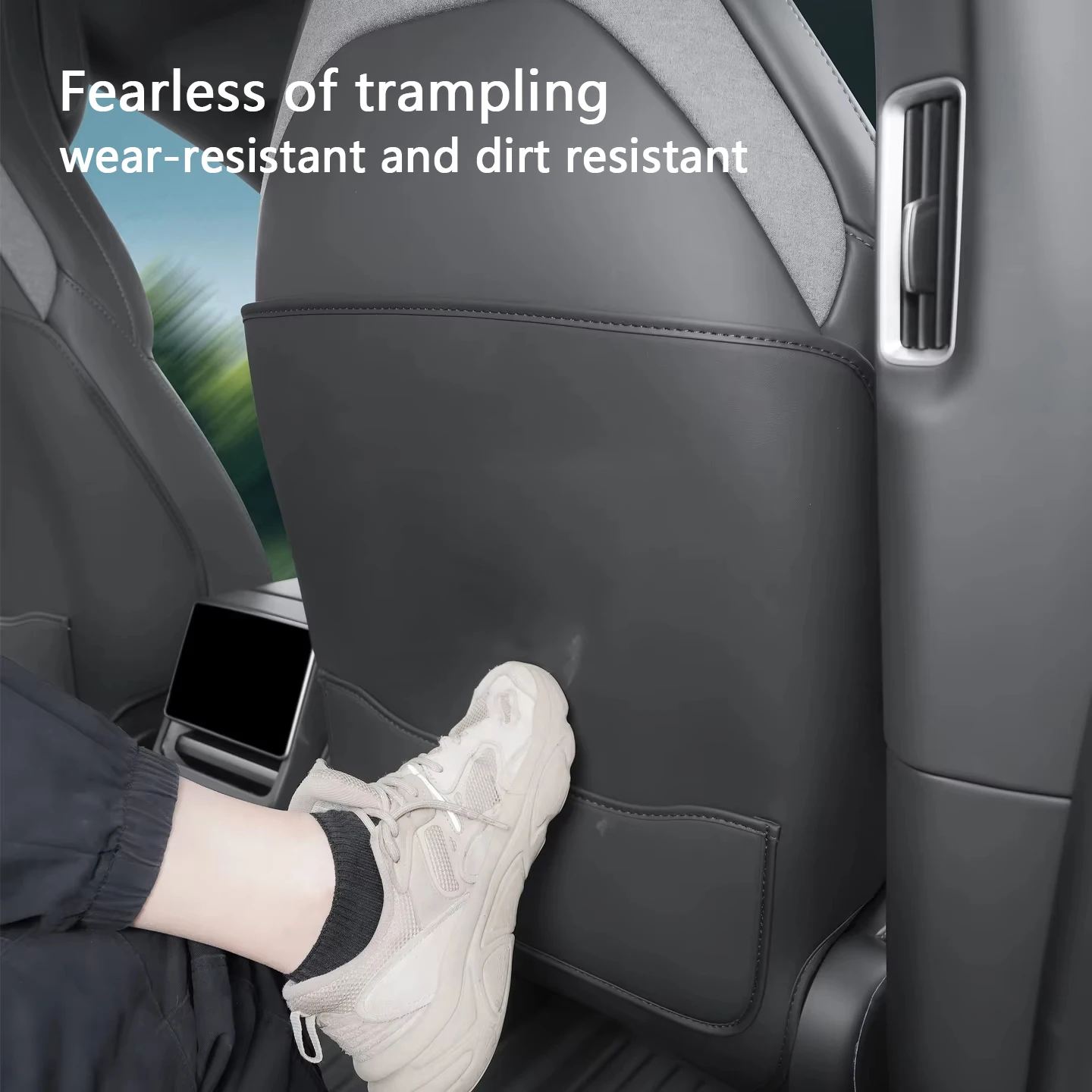 Für Tesla Model YL 6-Sitzer Auto Rückenlehnen-Antikick-Pad Leder Vollumfassender Rückenlehnen-Kratzschutz Auto-Zubehör – Detail 6
