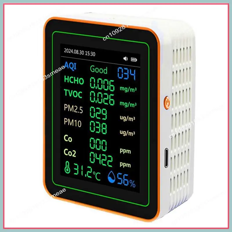 N94R 12 In 1 Air Quality Monitor PM2.5 PM10 Particle Counter With Alarm CO Detector CO Meter For Home Office Or School
