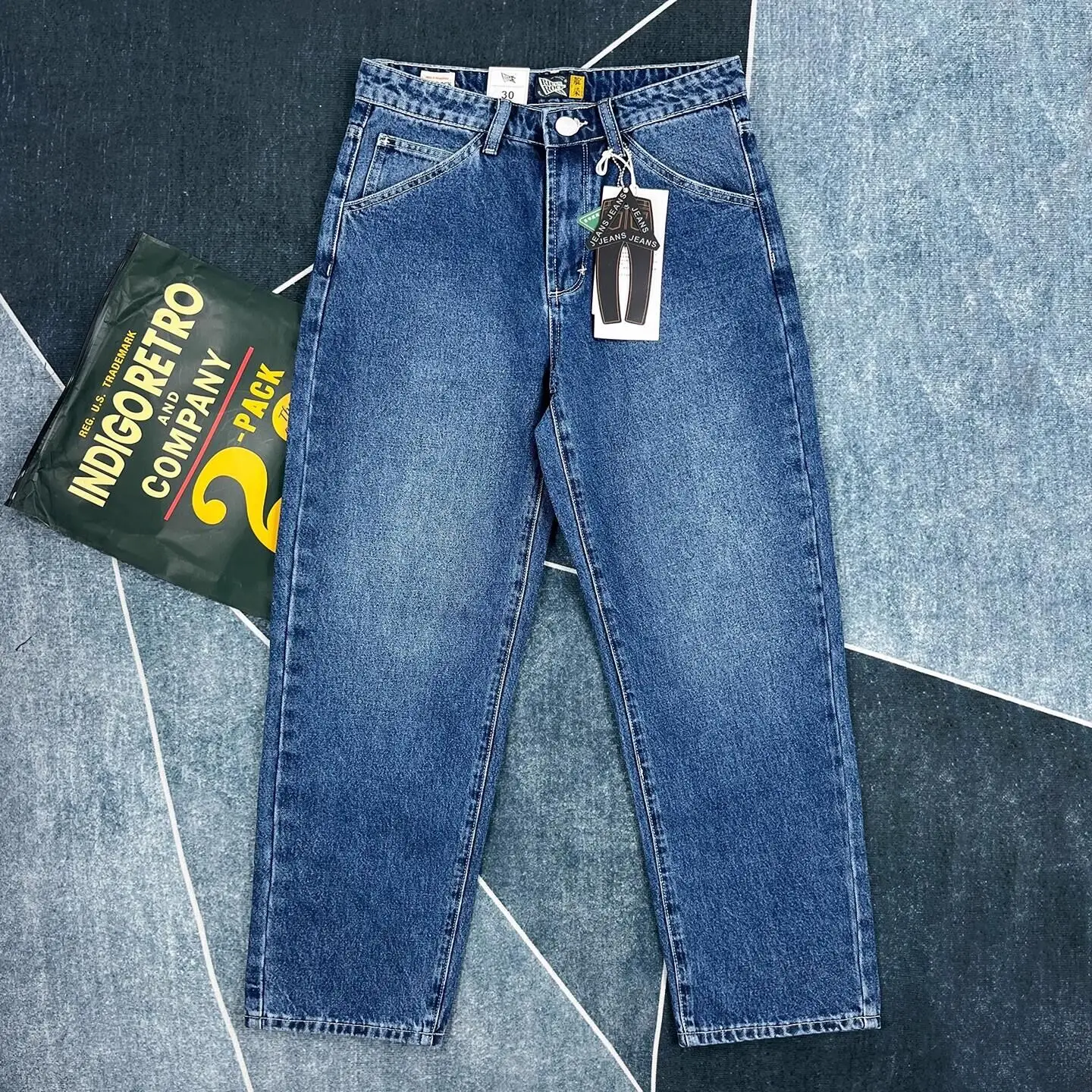 

Heavy Japanese retro loose micro-conical jeans men's straight trousers