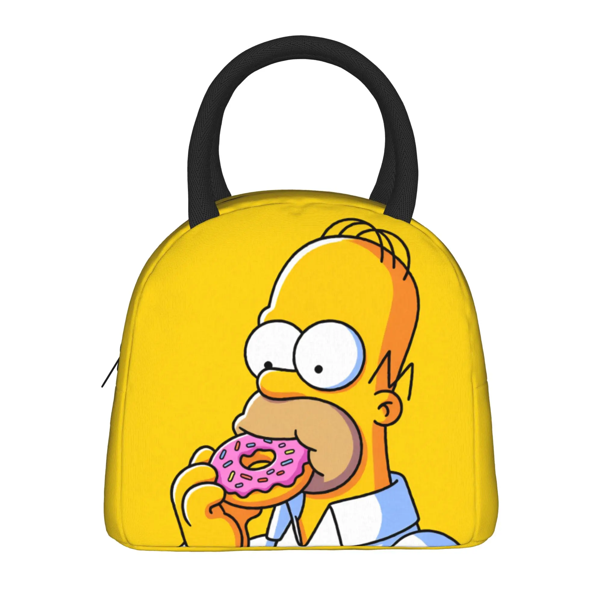 

Сумка для обеда S-Simpsons Homer Eating Donut, портативный ланч-бокс, детская сумка-холодильник для пикника на открытом воздухе с принтом, водонепроницаемые термосумки для обеда
