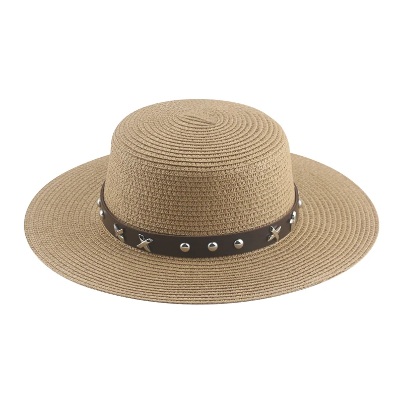 Hat Hats for Women Beach Bucket Hat Cap Straw Hats Casual Belt Band Panama Jazz Caps Khaki Beige White Black Gorras Para Mujer