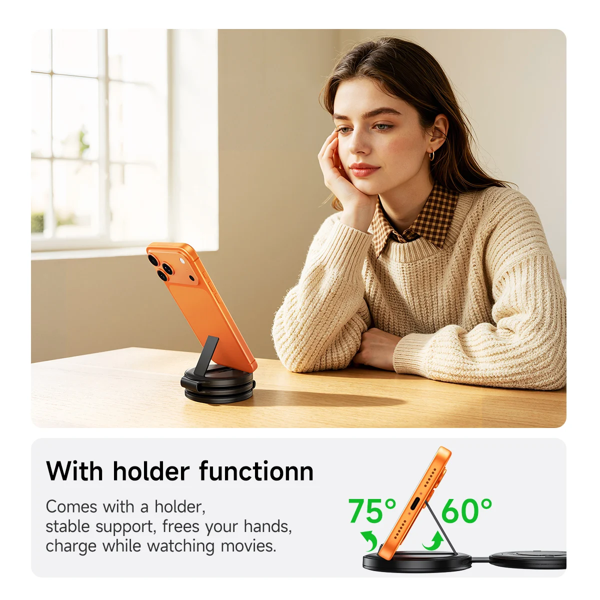 HOCO CQ24 All-in-one Wireless Fast Charger Stand Holder For Mobile Phones Smart Watch Earphones Chargers Travel Charging Set view 6