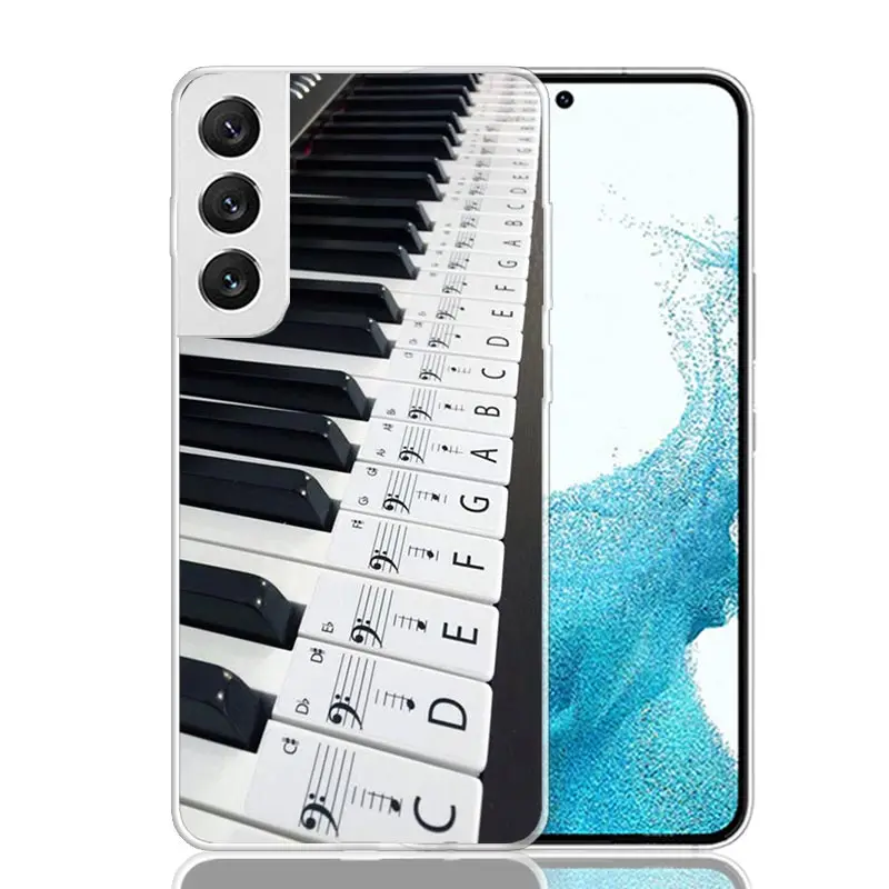 Music Piano Keyboard Phone Case For Samsung Galaxy S24 S23 S22 S21 FE S20 Ultra S10 Plus S10E S9 S8 + Art Customized Coque Capa