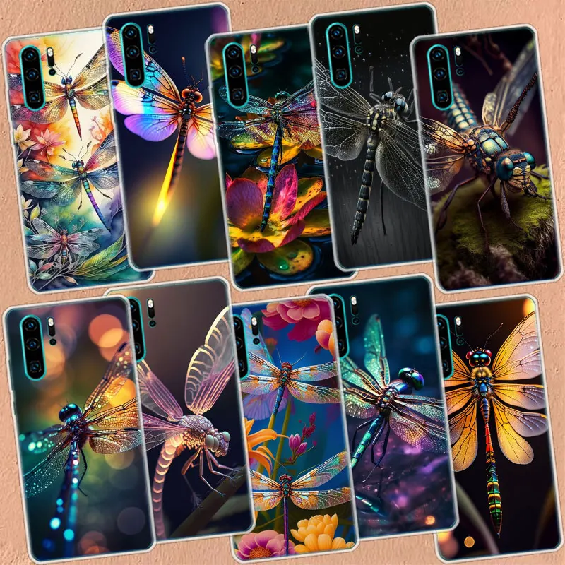 Dragonfly Texture is Realistic Phone Case For Huawei P50 Pro P40 P30 Lite P20 P10 Coque Mate 10 Lite 20 30 40 Pro Cover Capa She