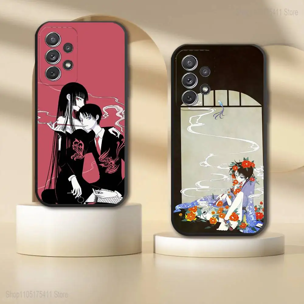 Чехол для телефона Anime Comics X-Xxxholic для Samsung S 25,24,23,22,30,21,10,9,Ultra,Plus,Lite,FE,4,5G, черный мягкий чехол