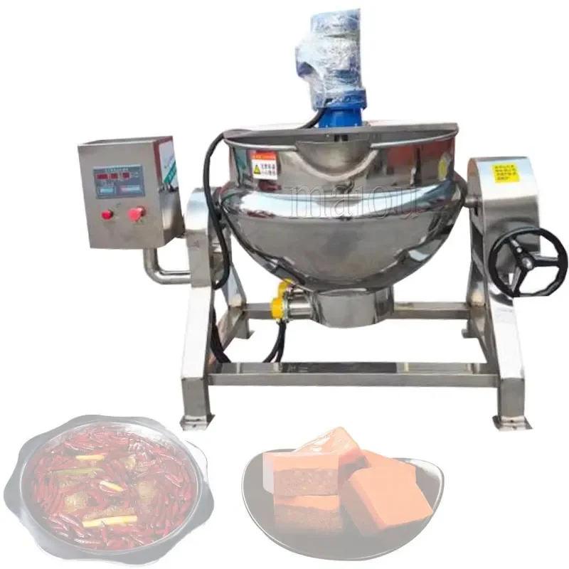 Sugar Caramel Food Steam Cooker Double Jacketed Cooker Mixer Kettle With Electric Steam Gas Heating