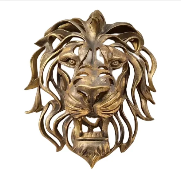 

Lion Head Hanger Art Carving Resin Crafts Club Wall Decoration Wall Hangers Crutch head Animal Statue Crafts