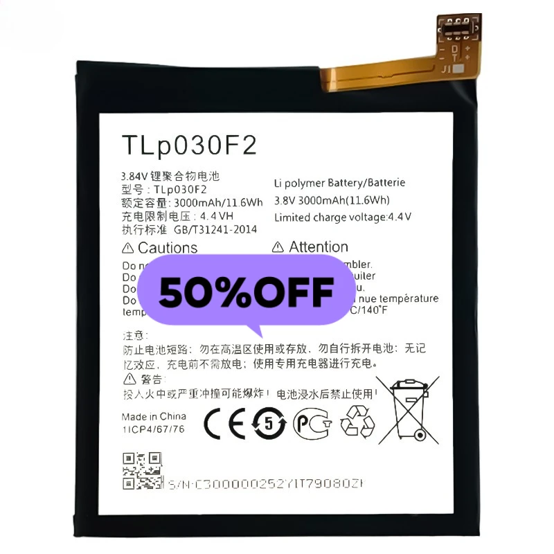 TLP030F2 for Alcatel Idol 4S/OT6070/TCL950 Phone Battery High Quality High Capacity  Replacement Bateria Grade A Cell with Tools - view 5