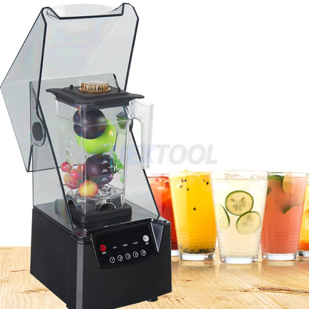 Commercial Blender Juicer Smoothie Machine With Cover Crushed Ice Soy Milk Machine Grains Electric Blender Juicer