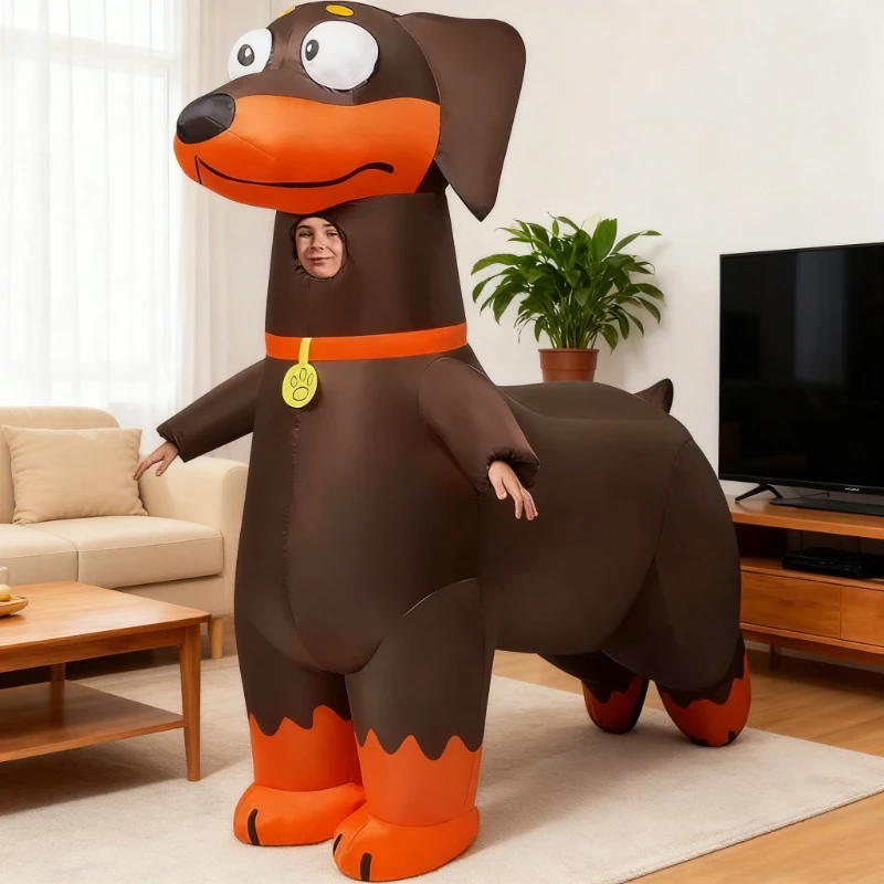 فرحان نفخ السجق الكلب زي الكرتون الألماني الكلب تفجير مجموعة عيد الميلاد كرنفال موضوع حفلة ماكياج فستان بتصميم بدلة #1