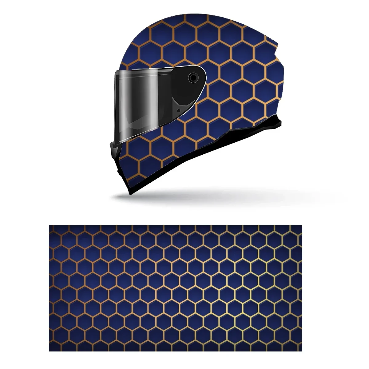 

Hexagon Gradient Line Full Helmet Wrap Sticker Motorcycle Helmet Racing Graphic Decal Vinyl Wrap Helmet Decorative Sticker