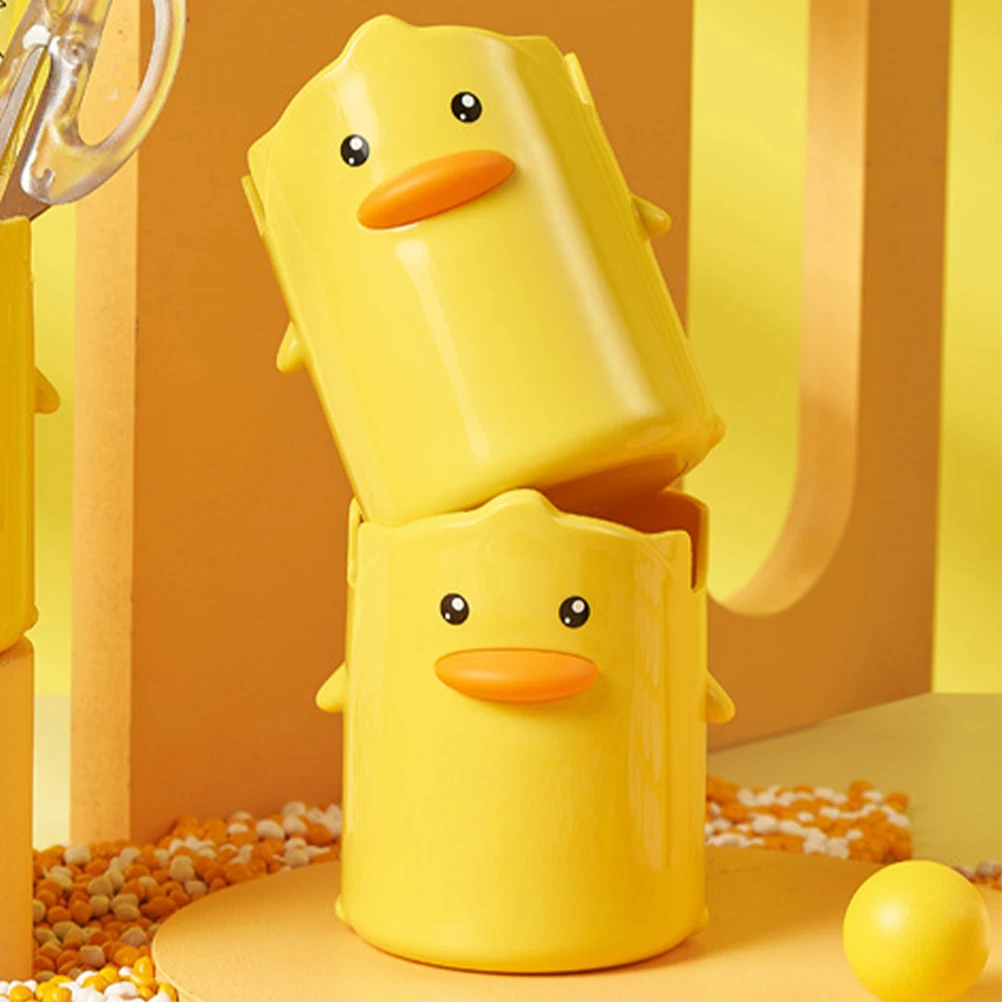 

Little Yellow Duck Pen Holder Pencil Holders Desk Cute Container Work Office Organizer Display Stand