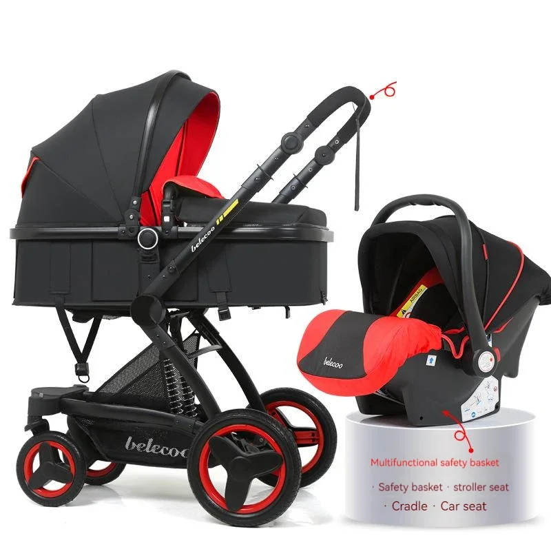 Baby Stroller 3 in 1 Car Seat For Newborn Prams Buggy Safety Cart Carriage  Foldable