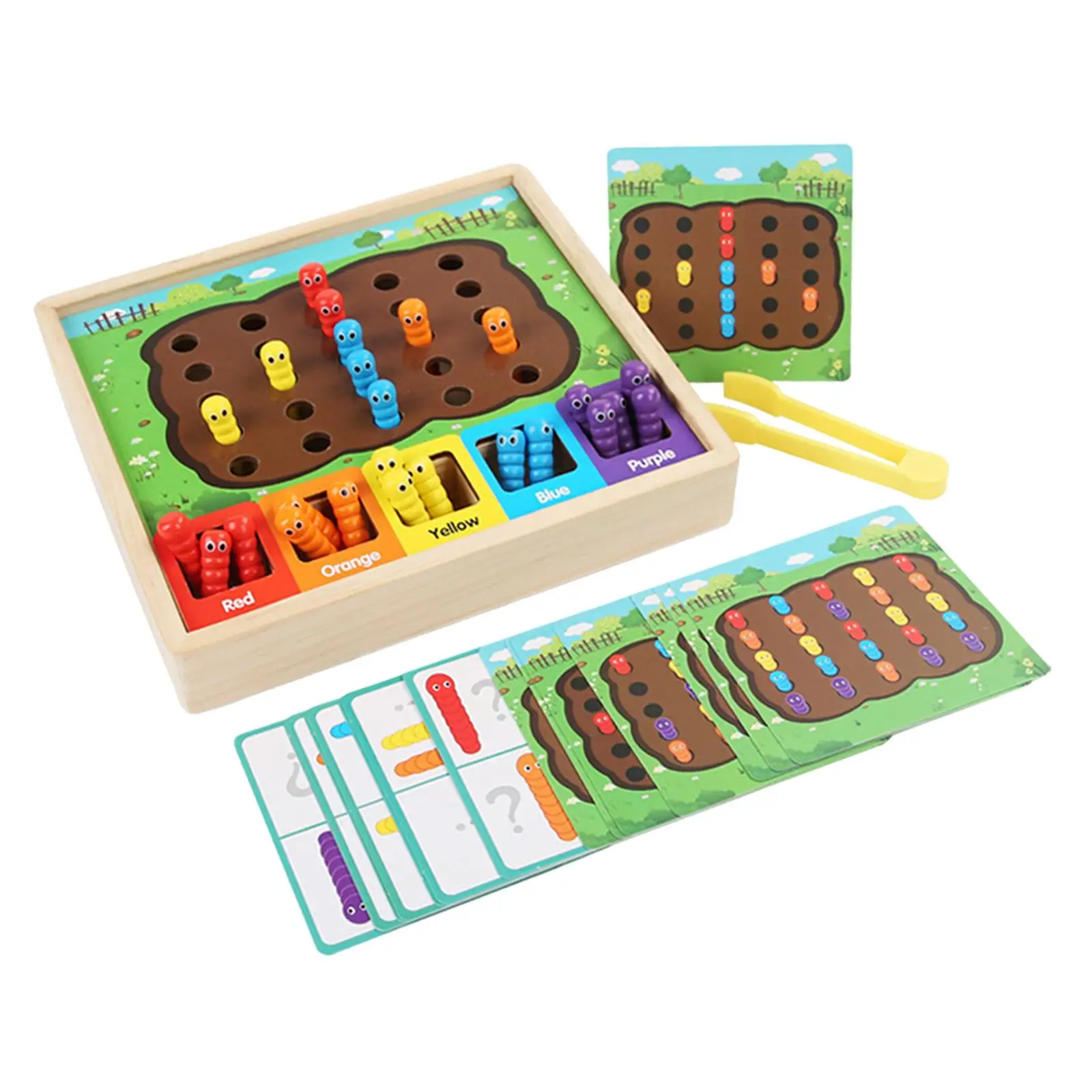 Catching Worm Toy Color Sorting Game Color Sorting Toy for Birthday Gift