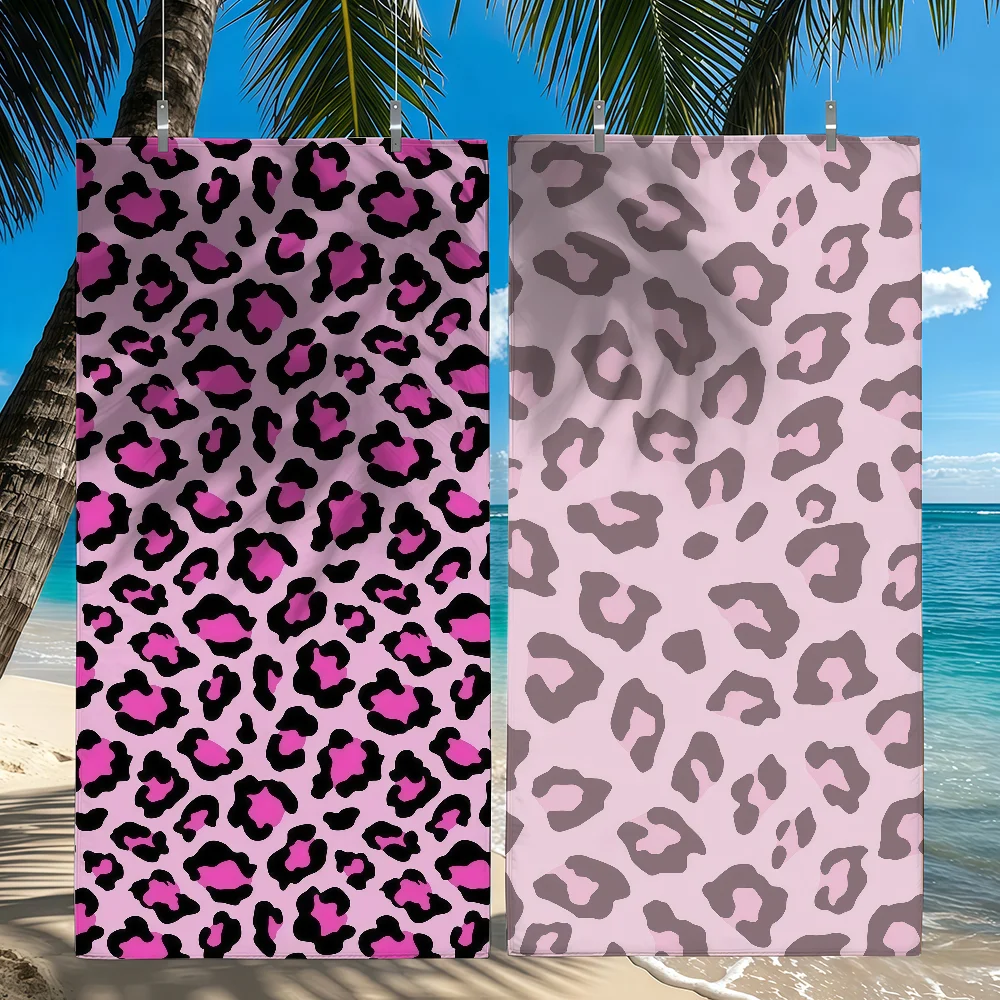 Pink Leopard Print Towel Quick Drying Beach Towels Are Suitable For Swimming Pools Camping Yoga And The Gym