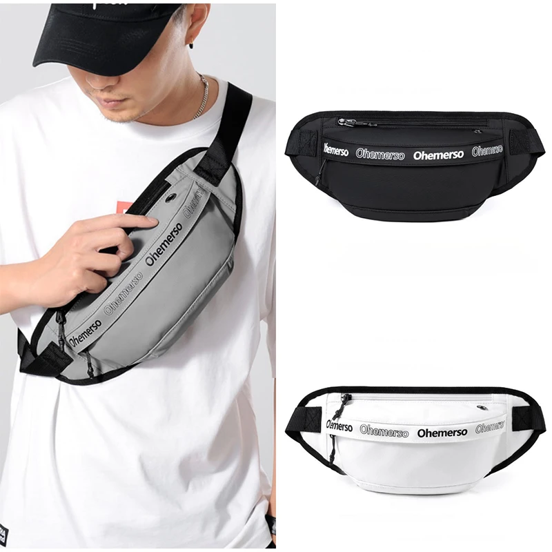 

Fashionable Waterproof Waist Bag Versatile Casual Shoulder Bag Lightweight Compact Chest Bag Letter Print Sports Shoulder Bag