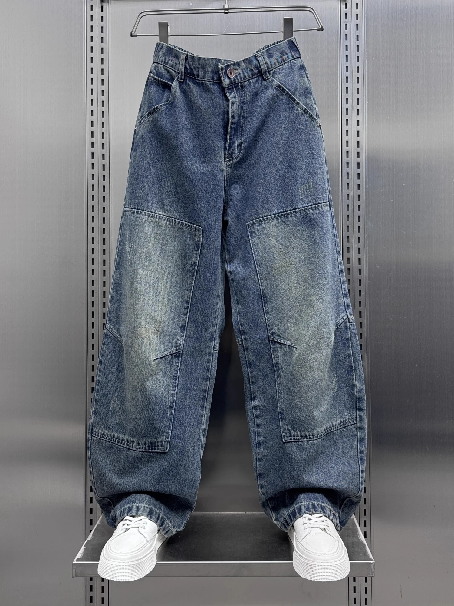 

Джинсы Waed Denim: Американский стиль, свободный крой, прямые широкие штанины, молодежная повседневная одежда, летняя коллекция