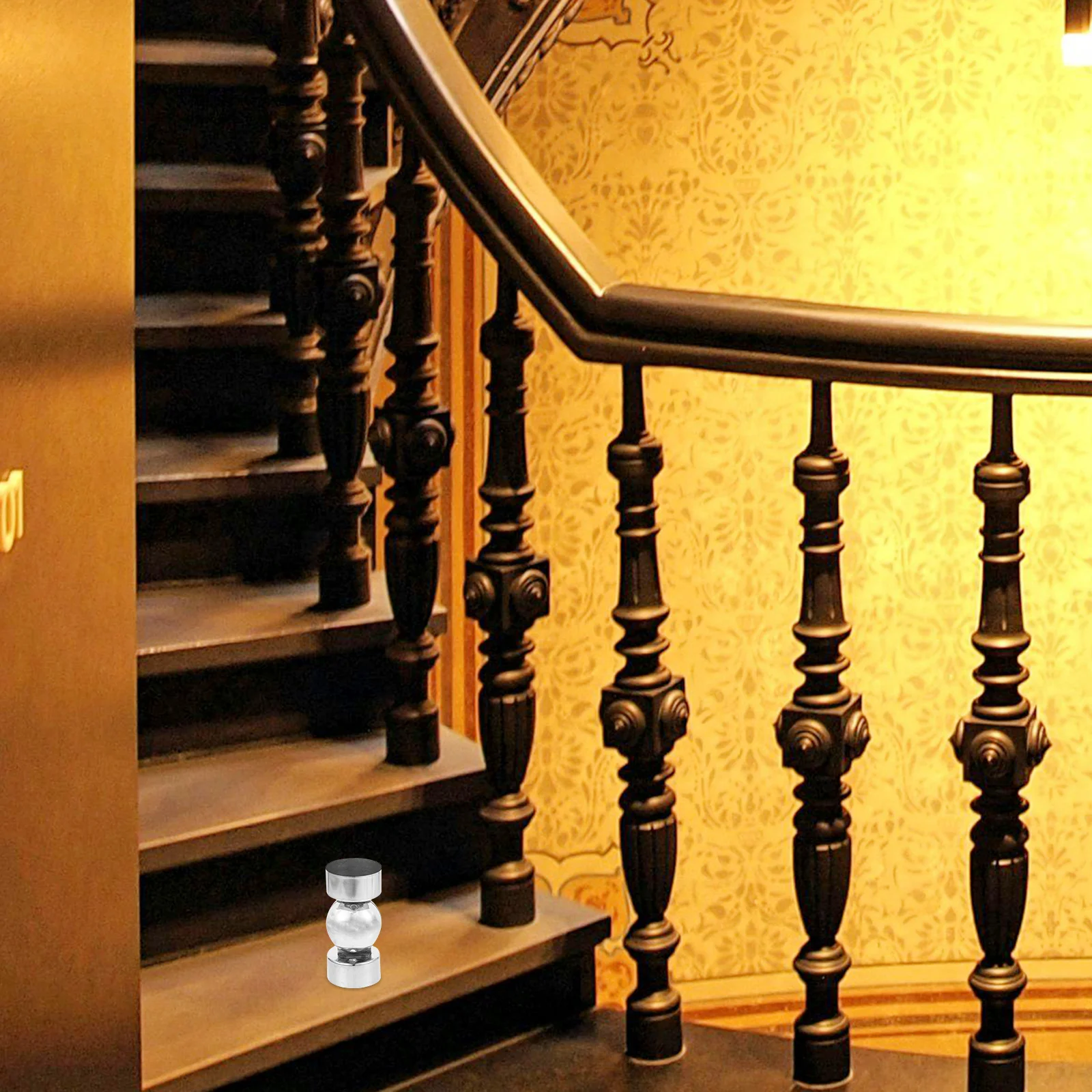 

2Pcs Stainless Steel Handrail End Caps Durable Round Cover for Wooden Plastic Stairway Balcony Railings Handrail Fittings