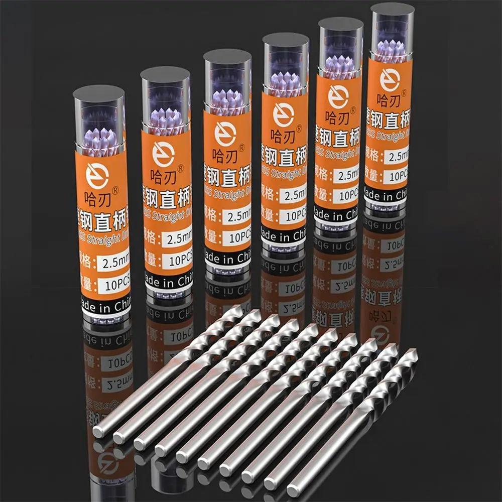 10 Buah Set Mata Bor Putar HSS 0.5-2.5Mm untuk Alat Putar Dremel Set Mata Bor Mini Batang Lurus Peralatan Tangan