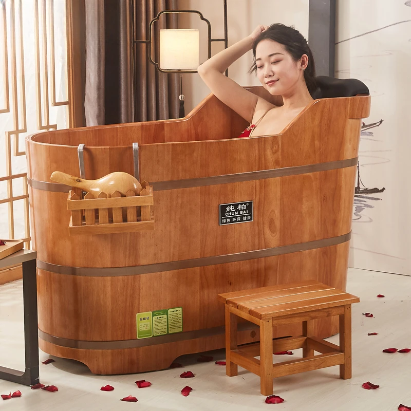 Portable Bathtub Adults Wooden Half Body Tub Swimming Pool Simple Pedicure Foot Hot Outside Shower Badewanne Shampoo Sink